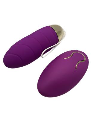 SecretPulse Remote Egg Vibrator in purple silicone, with 8 vibration speeds, USB rechargeable, and remote-controlled for discreet and exciting play.